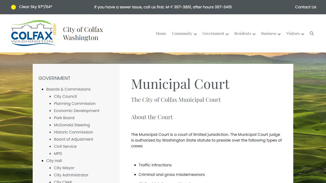 Municipal Court | City of Colfax Washington